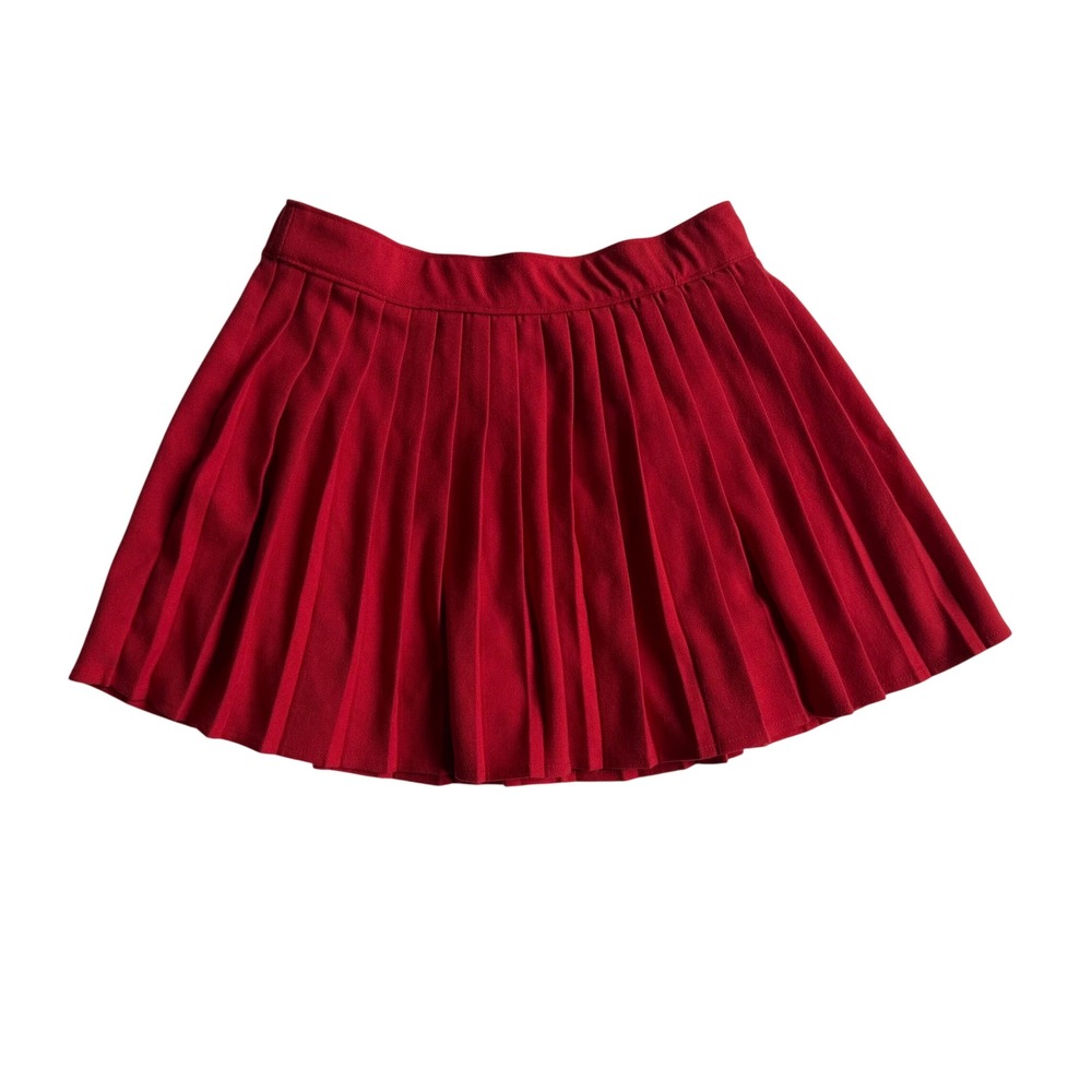 abercrombie kids Girls Red Pleated Skort Mini Skirt Shorts Size 11/12